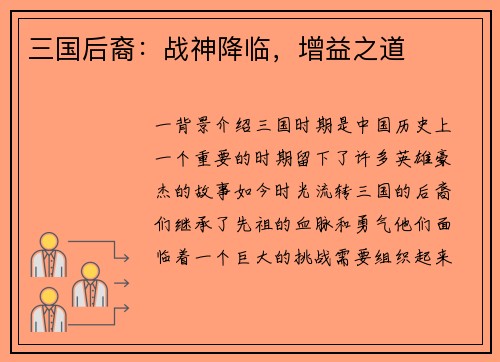 三国后裔：战神降临，增益之道